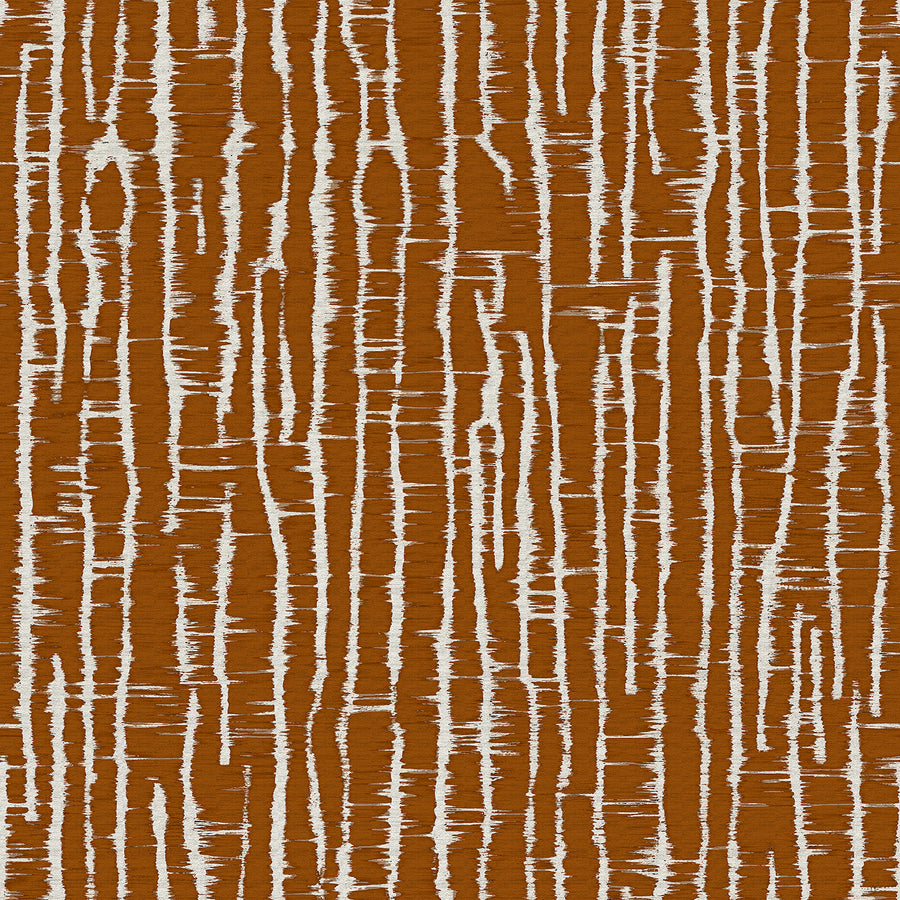 Wallpaper from the Tim Neve collection by Urban Road, with a cinnamon woodgrain design and bold organic lines, creating a rustic, natural feel.