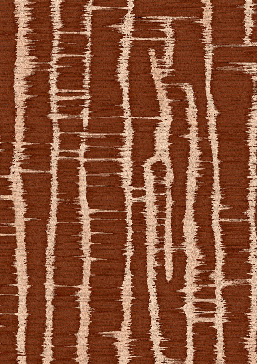 Wallpaper from the Tim Neve collection by Urban Road, featuring terracotta bark textures with warm brown layers for a bold, earthy look.