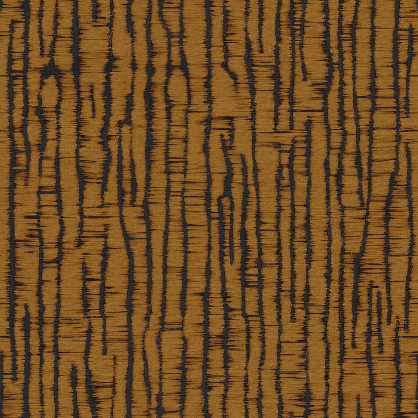 Wallpaper from the Tim Neve collection by Urban Road, combining black bark patterns with golden accents for a striking, modern contrast.