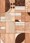 Wallpaper from the Tim Neve collection by Urban Road, showcasing a warm blush geometric mosaic with abstract shapes and soft contrasts.