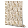 Wallpaper from the Tim Neve collection by Urban Road, with a neutral patchwork design featuring soft curves and minimalistic abstract forms.