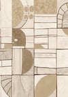 Wallpaper from the Tim Neve collection by Urban Road, with a neutral patchwork design featuring soft curves and minimalistic abstract forms.