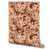 Wallpaper from the Tim Neve collection by Urban Road, showcasing bold brown marbling with swirling patterns and dynamic abstract forms.