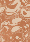 Wallpaper from the Tim Neve collection by Urban Road, featuring peach marbling and soft swirling shapes for a warm abstract aesthetic.