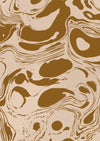 Wallpaper from the Tim Neve collection by Urban Road, with golden ochre marbling and layered swirls in a dynamic abstract pattern.