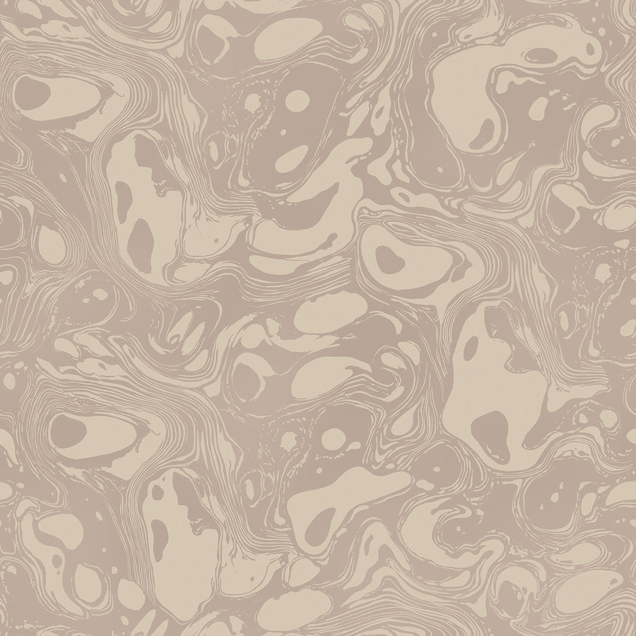 Wallpaper from the Tim Neve collection by Urban Road, showcasing light ivory marbling with subtle swirling patterns for a minimalist design.