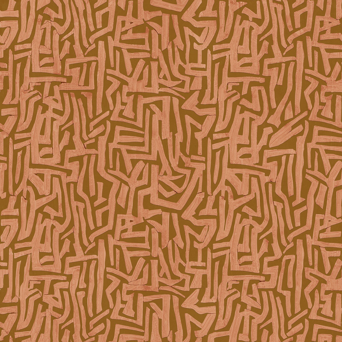 Wallpaper from the Tim Neve collection by Urban Road, with layered dark brown grid patterns and bold graphic lines.