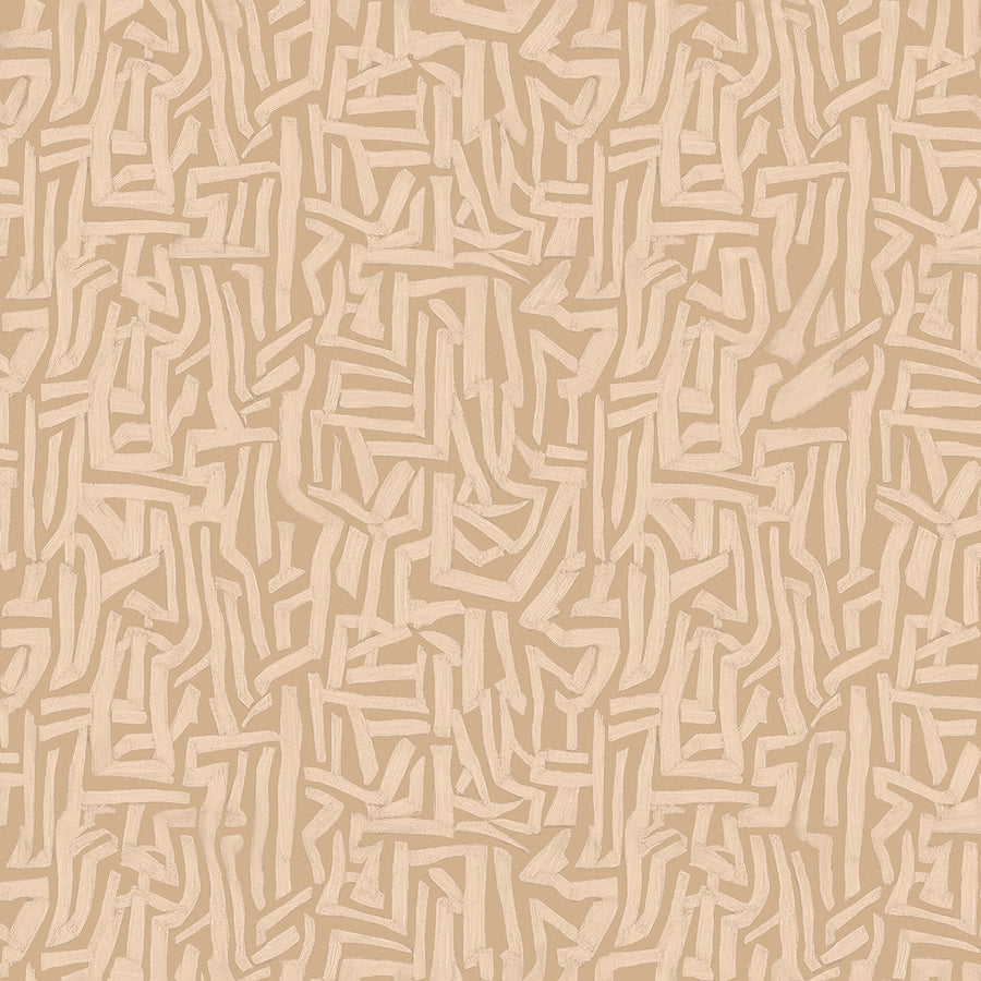 Wallpaper from the Tim Neve collection by Urban Road, featuring soft taupe grids on a cream background for a minimalist look.