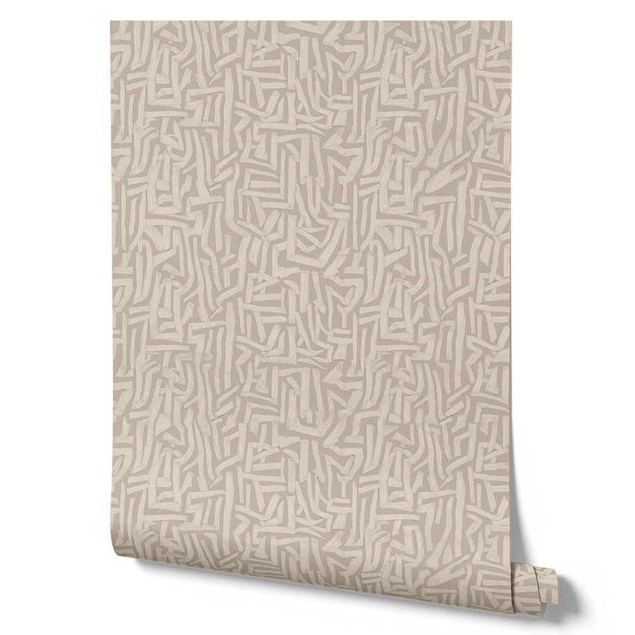 Wallpaper from the Tim Neve collection by Urban Road, with light cream grid patterns for a soft, subtle interior design.