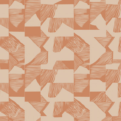 Wallpaper from the Tim Neve collection by Urban Road, featuring a peach grid pattern with soft geometric lines and subtle warm tones.