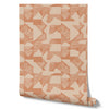 Wallpaper from the Tim Neve collection by Urban Road, featuring a peach grid pattern with soft geometric lines and subtle warm tones.