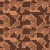 Wallpaper from the Tim Neve collection by Urban Road, showcasing a dark brown grid with bold shapes and warm contrast.