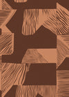 Wallpaper from the Tim Neve collection by Urban Road, showcasing a dark brown grid with bold shapes and warm contrast.