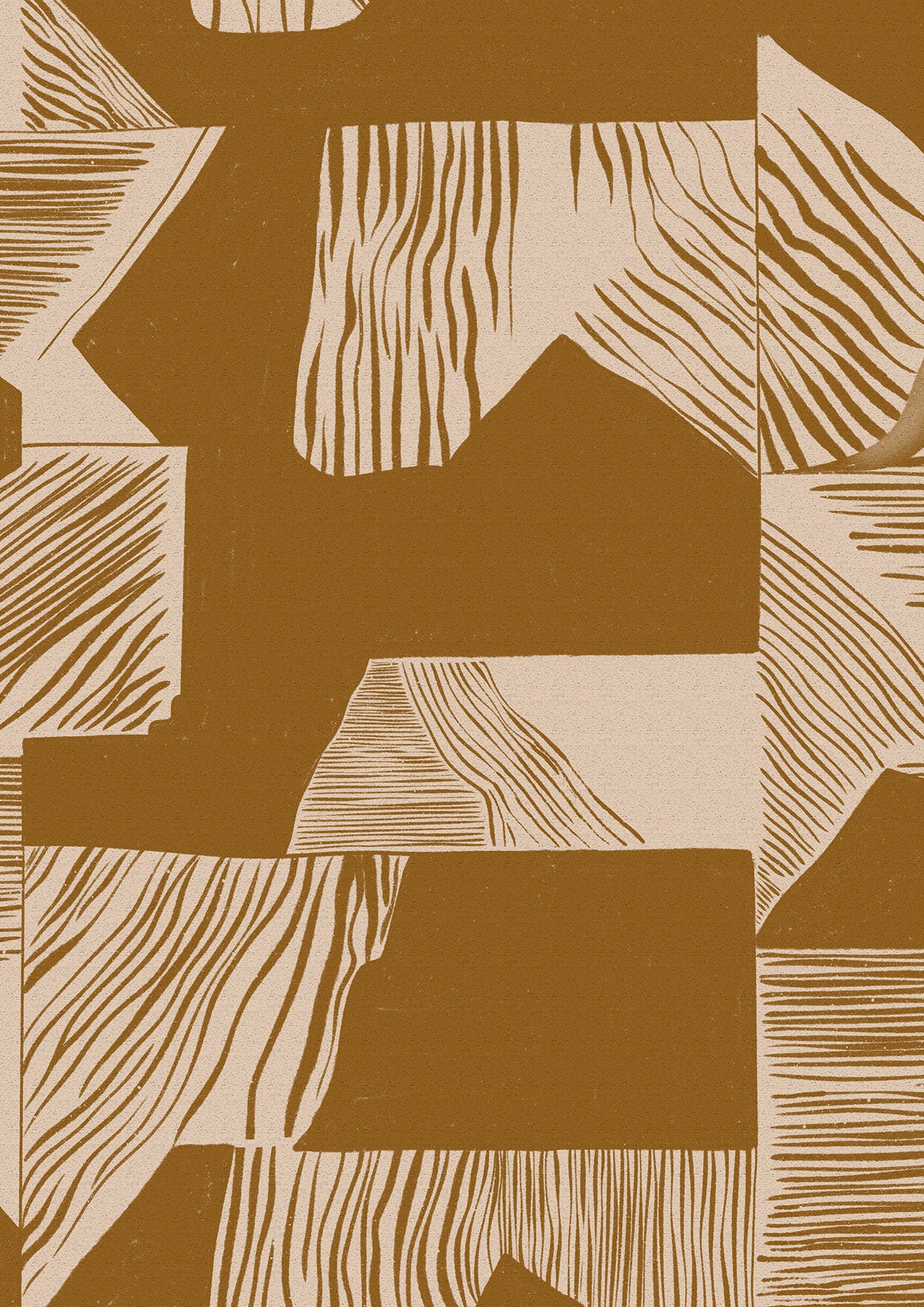 Wallpaper from the Tim Neve collection by Urban Road, showcasing mustard grid patterns in a warm, retro abstract design.