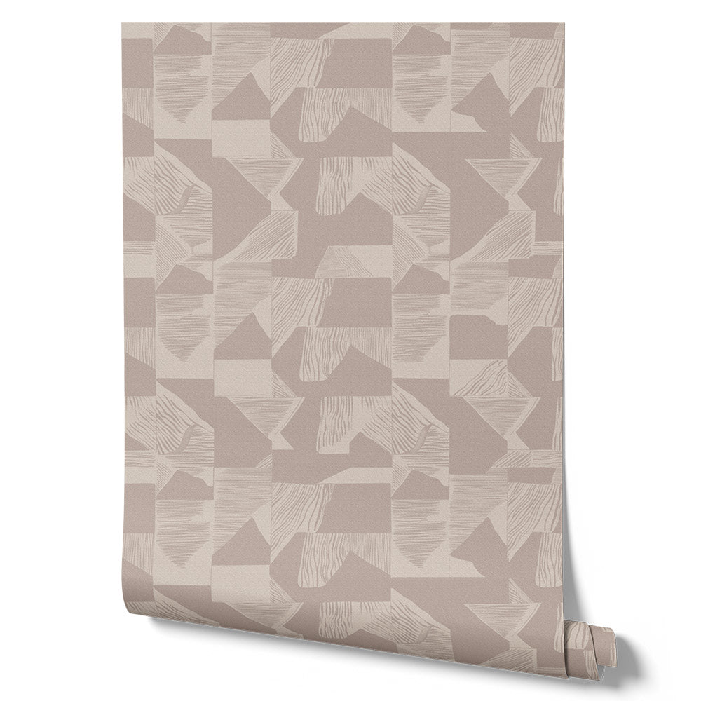 Wallpaper from the Tim Neve collection by Urban Road, featuring soft neutral grids with a minimalist, airy pattern.