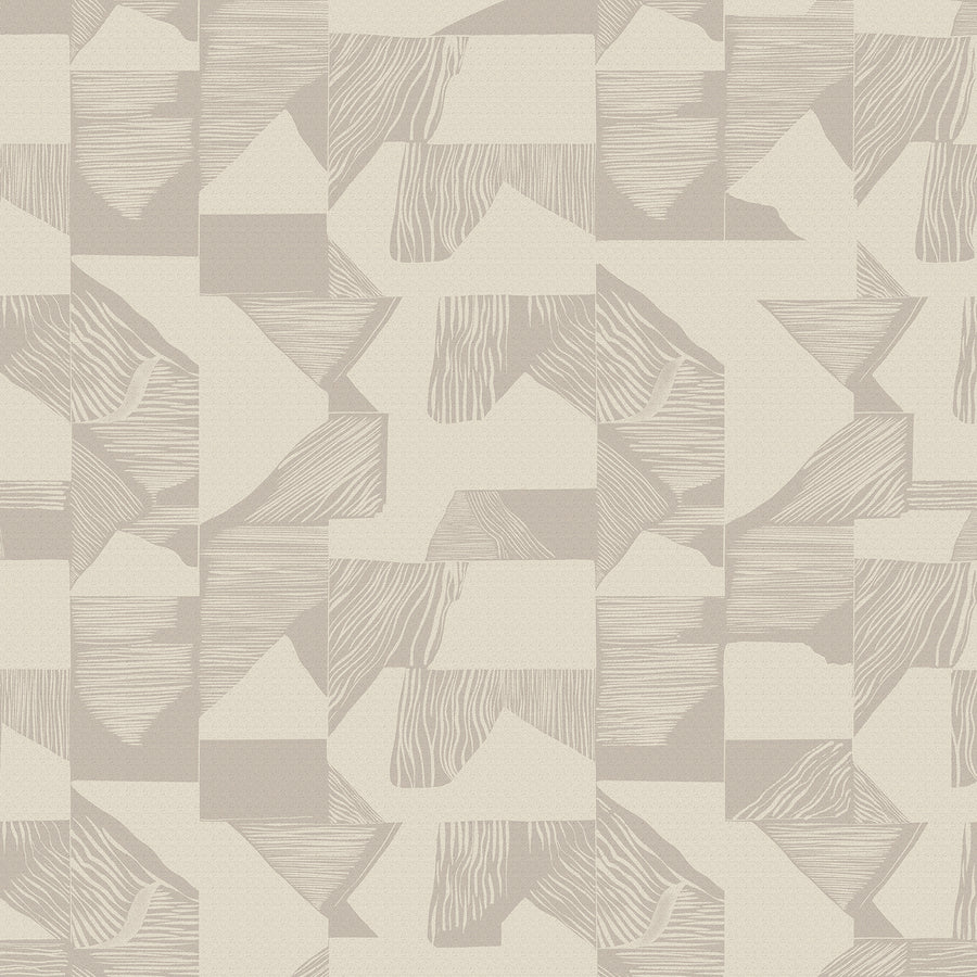 Wallpaper from the Tim Neve collection by Urban Road, showcasing light ivory grids with subtle shapes for a calm, contemporary style.