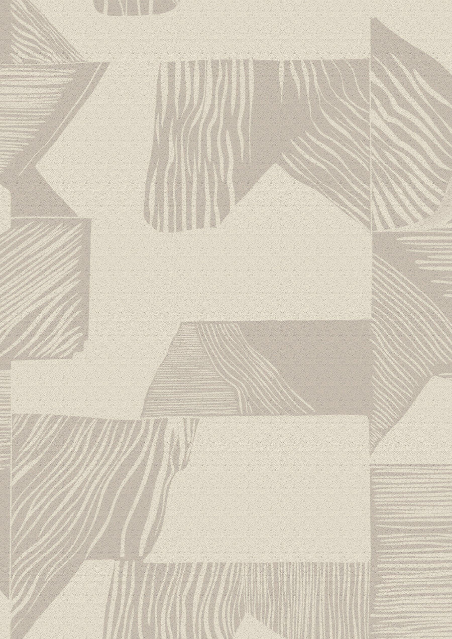 Wallpaper from the Tim Neve collection by Urban Road, showcasing light ivory grids with subtle shapes for a calm, contemporary style.