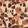 Wallpaper from the Tim Neve collection by Urban Road, featuring a peach mosaic with abstract curved shapes in warm pink and brown tones.