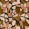 Wallpaper from the Tim Neve collection by Urban Road, featuring black and brown mosaic patterns in a bold, abstract design.