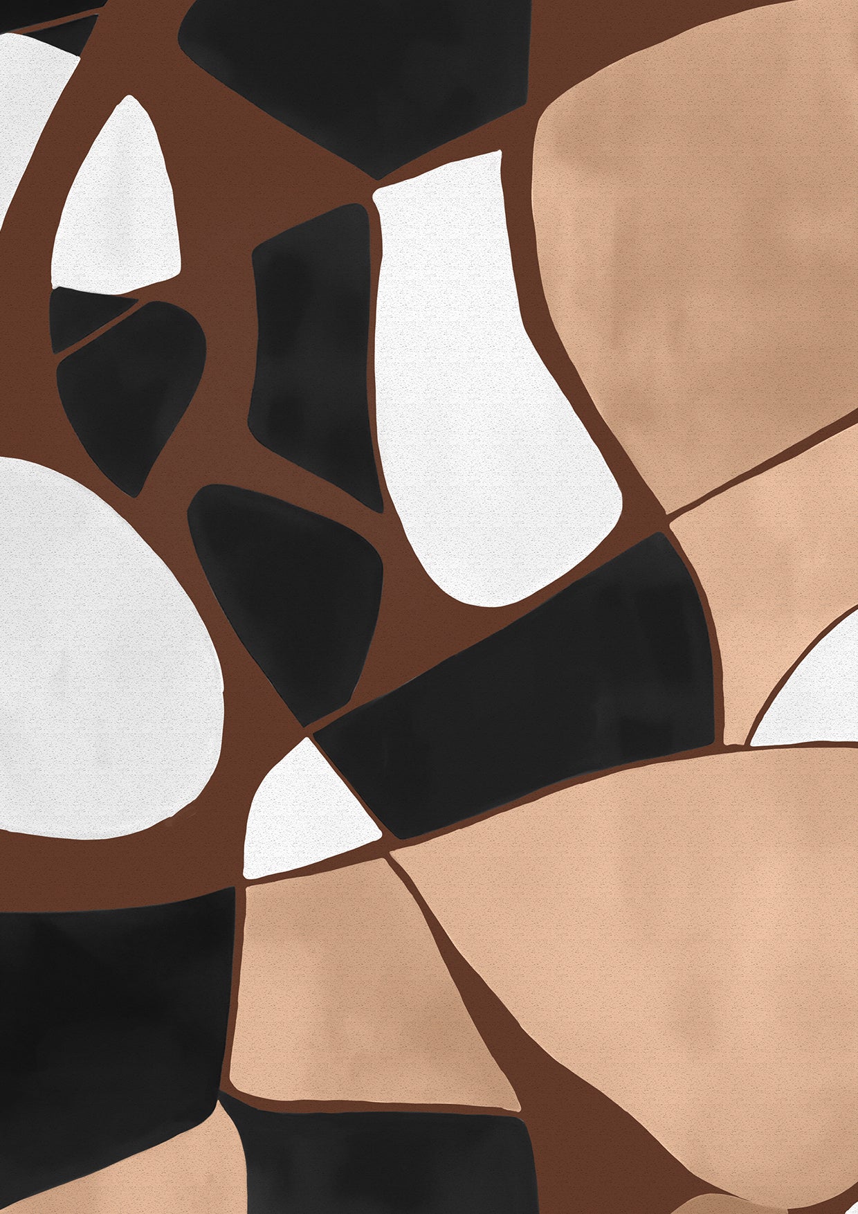 Wallpaper from the Tim Neve collection by Urban Road, with black and white mosaic patterns creating a bold graphic statement.