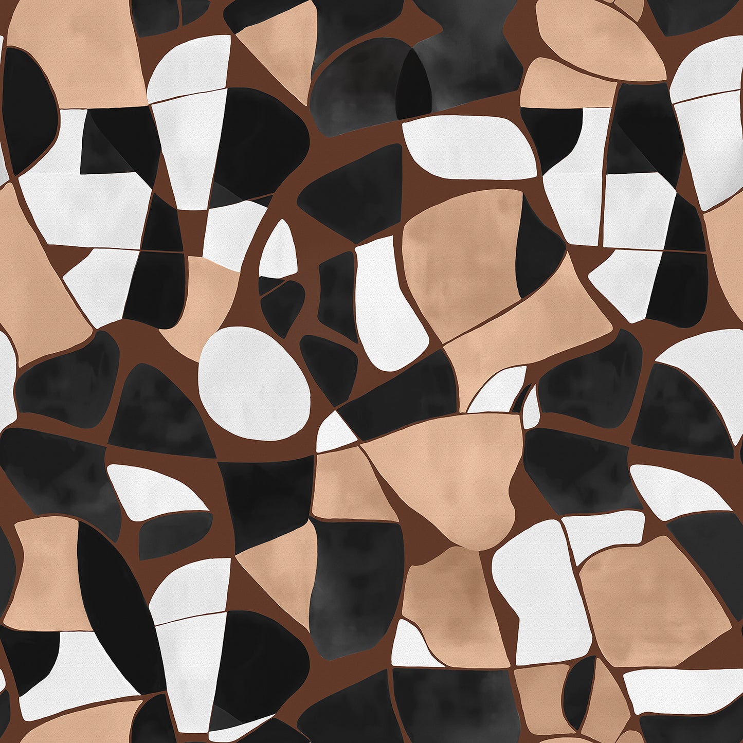 Wallpaper from the Tim Neve collection by Urban Road, with black and white mosaic patterns creating a bold graphic statement.