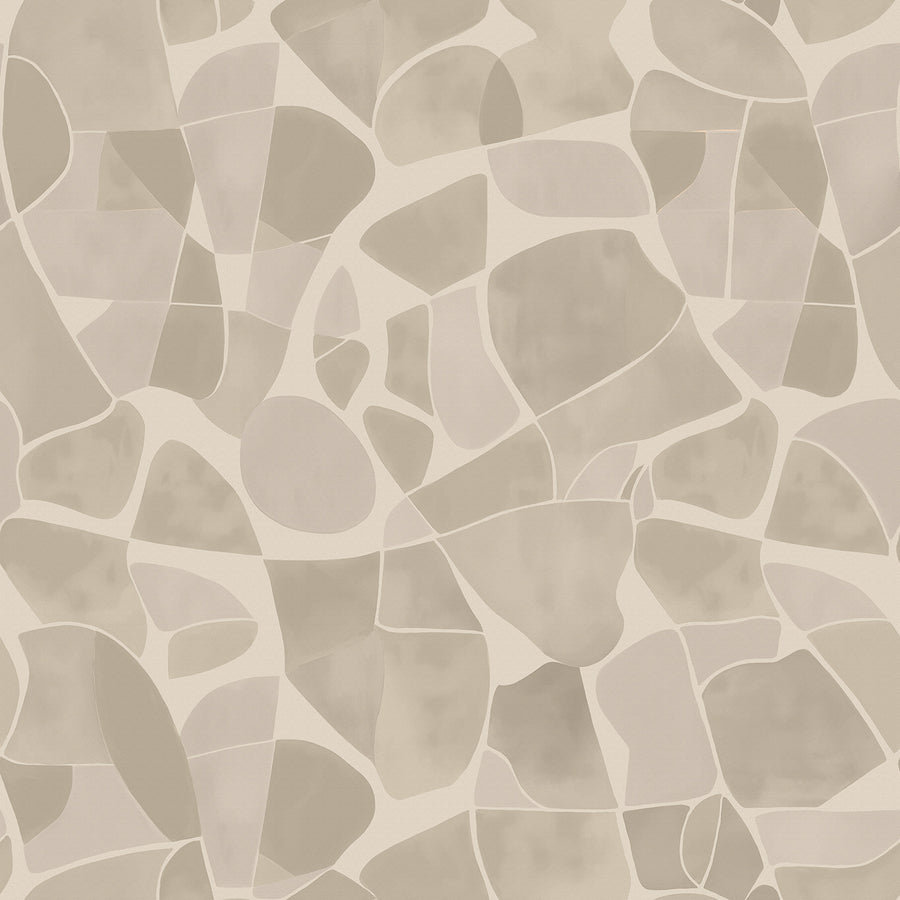 Wallpaper from the Tim Neve collection by Urban Road, featuring soft neutral mosaics with organic curves in a light, calming palette.