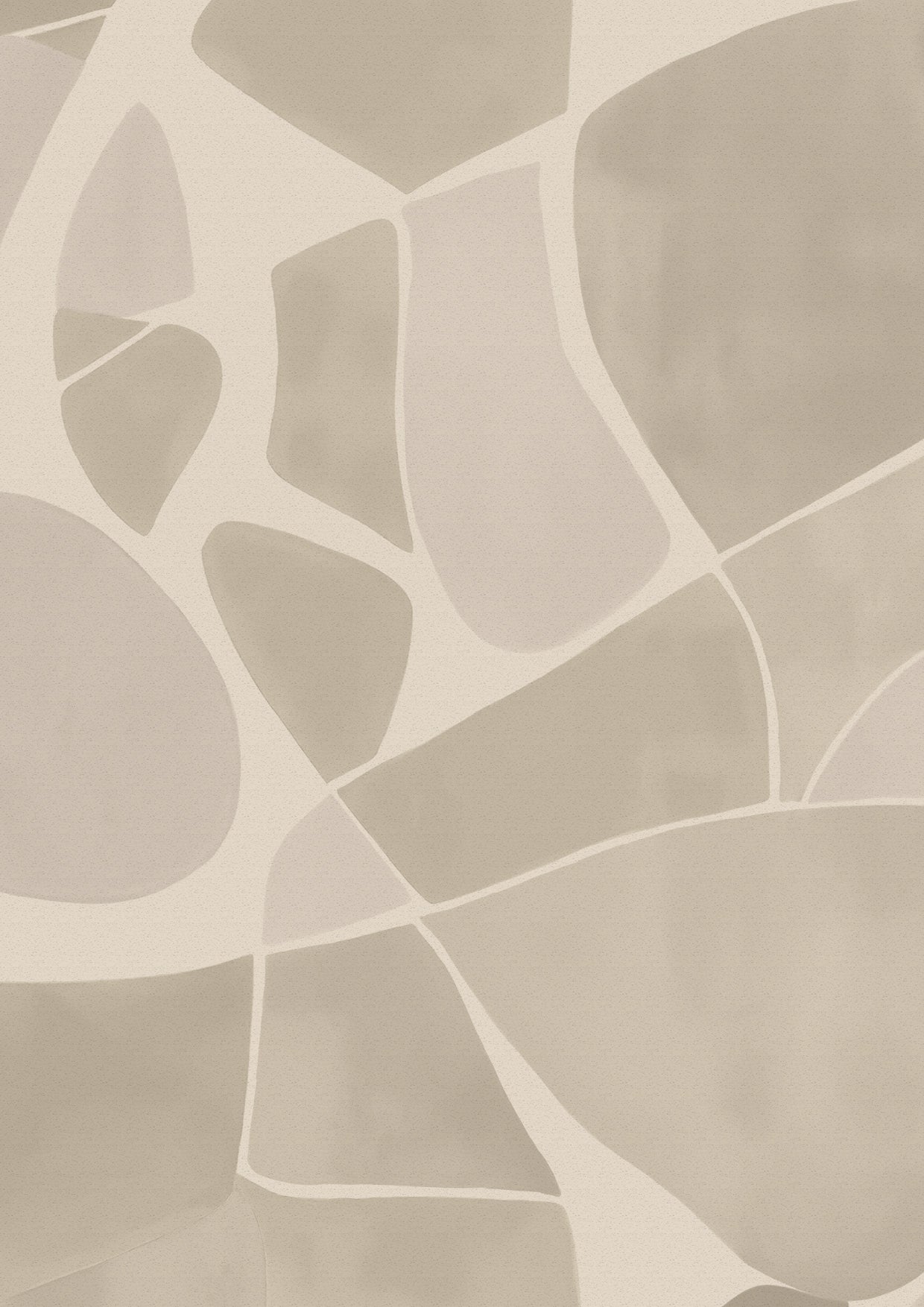 Wallpaper from the Tim Neve collection by Urban Road, featuring soft neutral mosaics with organic curves in a light, calming palette.