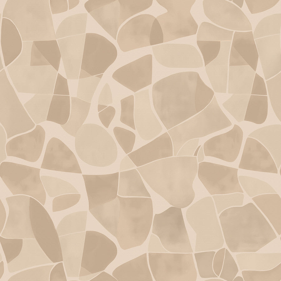 Wallpaper from the Tim Neve collection by Urban Road, with ivory mosaic patterns and subtle textures for a minimalist, calming aesthetic.