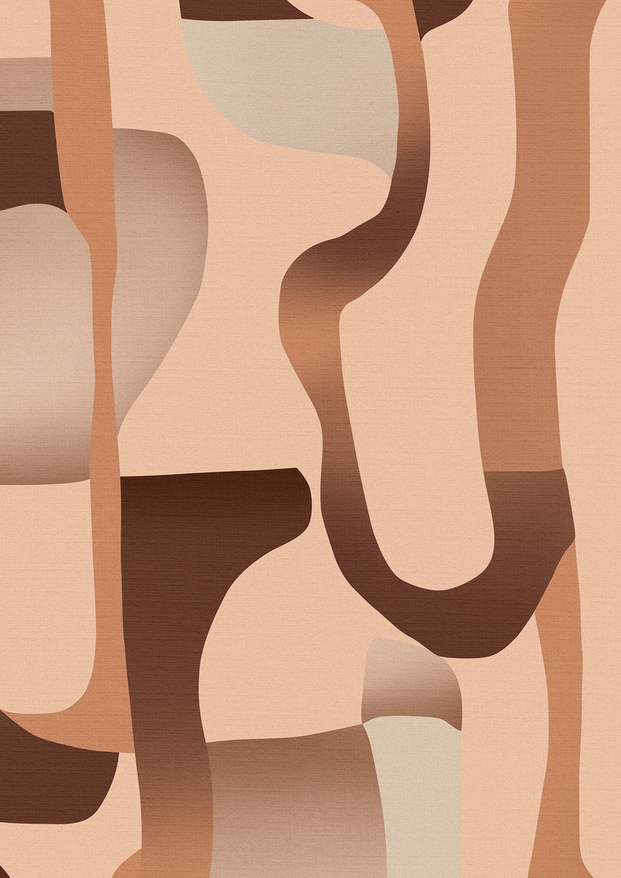 Wallpaper from the Tim Neve collection by Urban Road, showcasing a bold marbling design in brown and ochre tones.