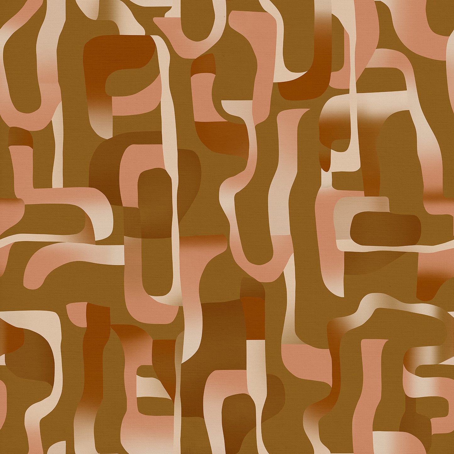 Wallpaper from the Tim Neve collection by Urban Road, featuring terracotta marbling with bold organic swirls and warm textures.