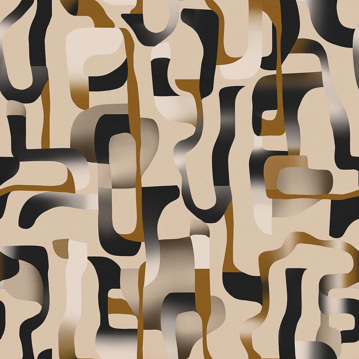 Wallpaper from the Tim Neve collection by Urban Road, showcasing bold black and gold marbling in a high-contrast abstract swirl.