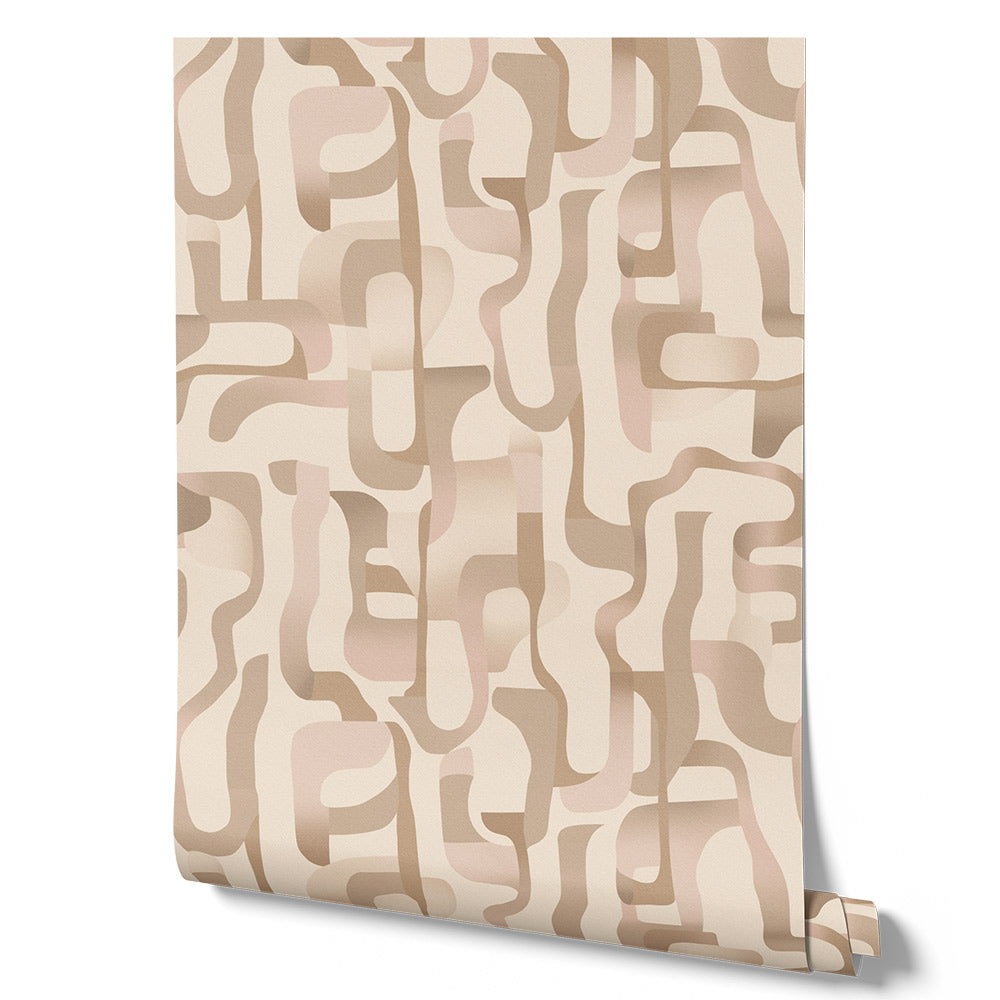 Wallpaper from the Tim Neve collection by Urban Road, with soft neutral marbling and subtle swirling patterns in an airy palette.