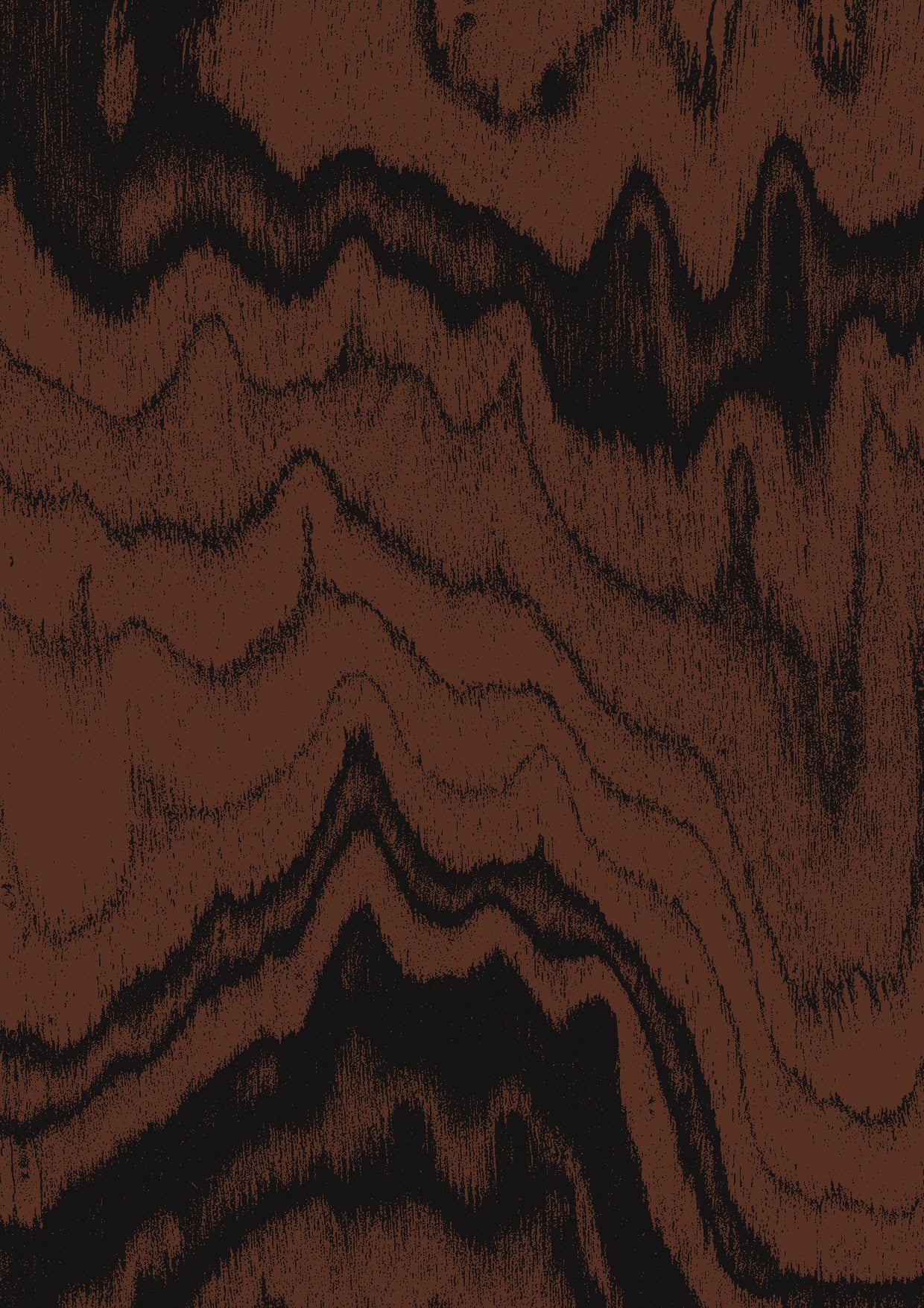 Wallpaper from the Tim Neve collection by Urban Road, featuring dark woodgrain swirls in black and brown for a bold, organic look.