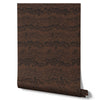 Wallpaper from the Tim Neve collection by Urban Road, featuring dark woodgrain swirls in black and brown for a bold, organic look.