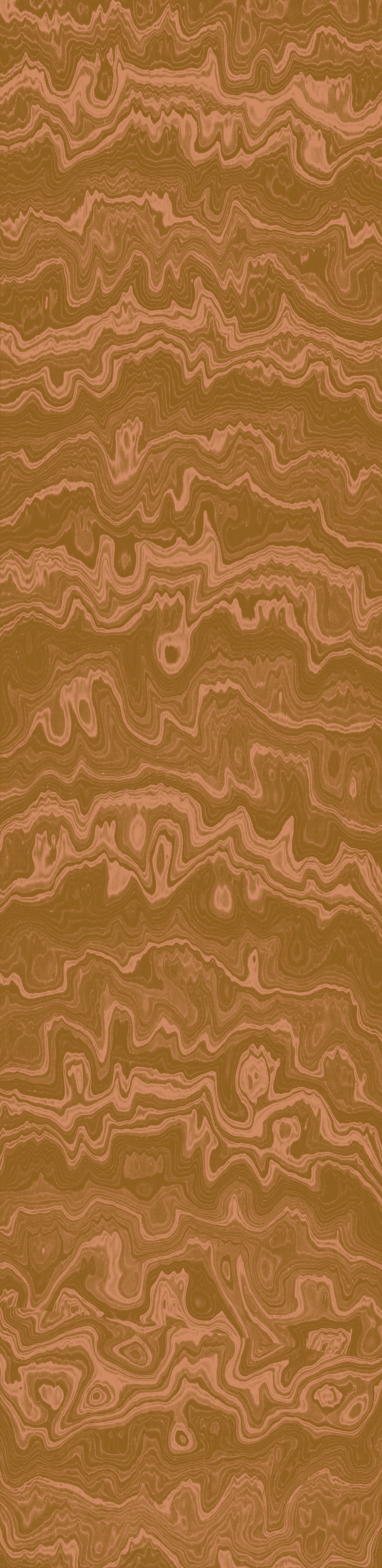 Wallpaper from the Tim Neve collection by Urban Road, with golden woodgrain swirls and bold lines in a rich, warm palette.