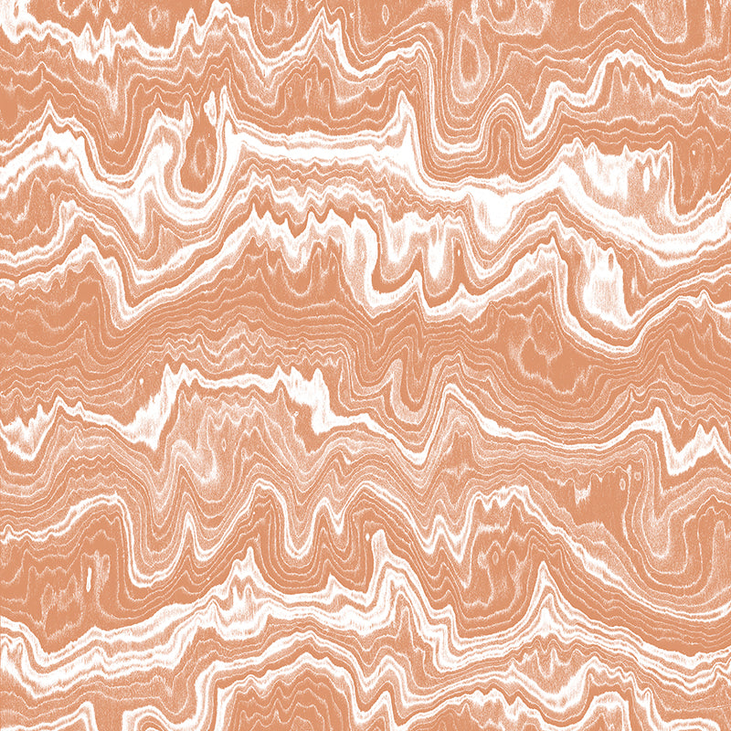 Wallpaper from the Tim Neve collection by Urban Road, with blush woodgrain patterns and soft abstract lines in a calming palette.