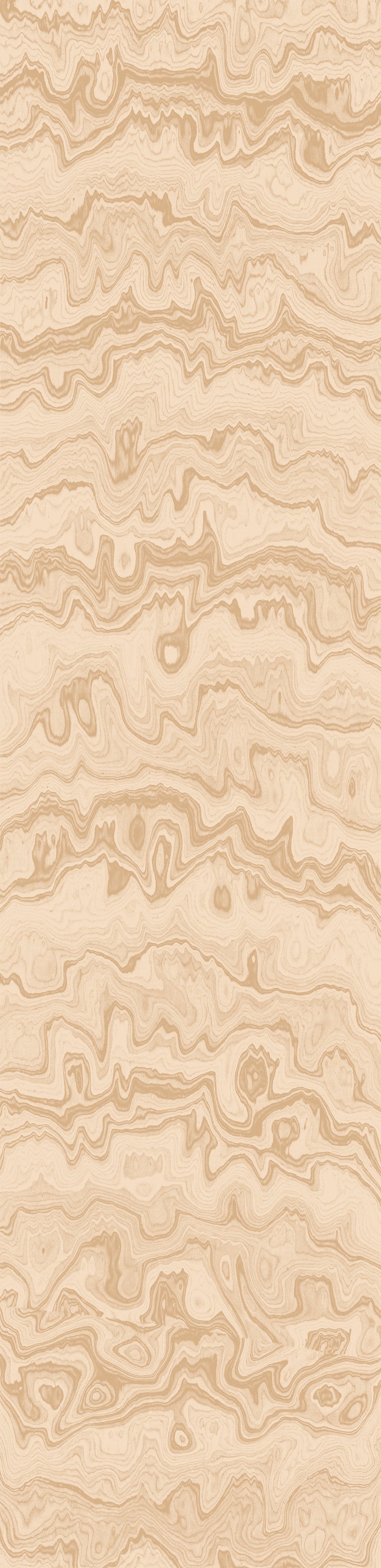 Wallpaper from the Tim Neve collection by Urban Road, featuring taupe woodgrain textures and curved abstract lines in a neutral palette.