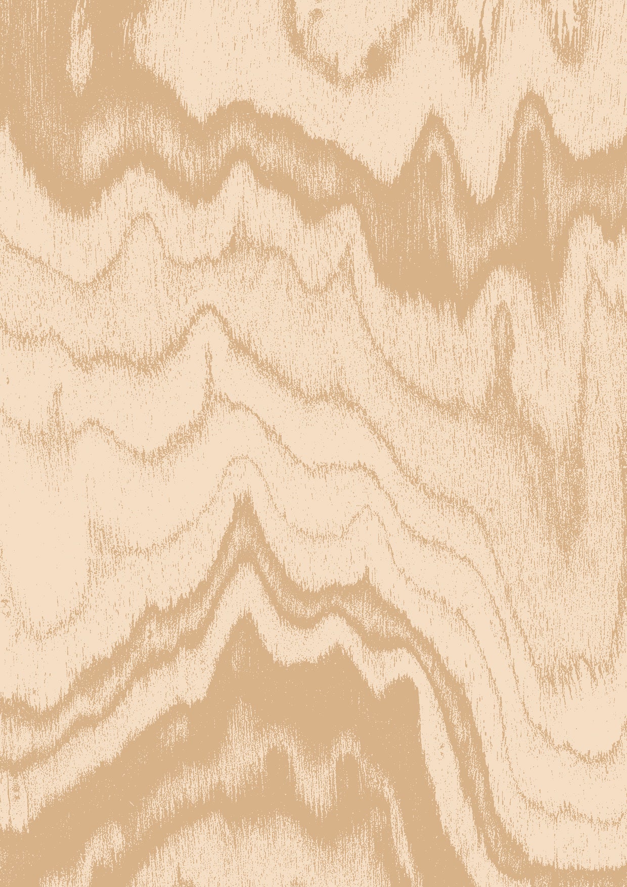 Wallpaper from the Tim Neve collection by Urban Road, featuring taupe woodgrain textures and curved abstract lines in a neutral palette.