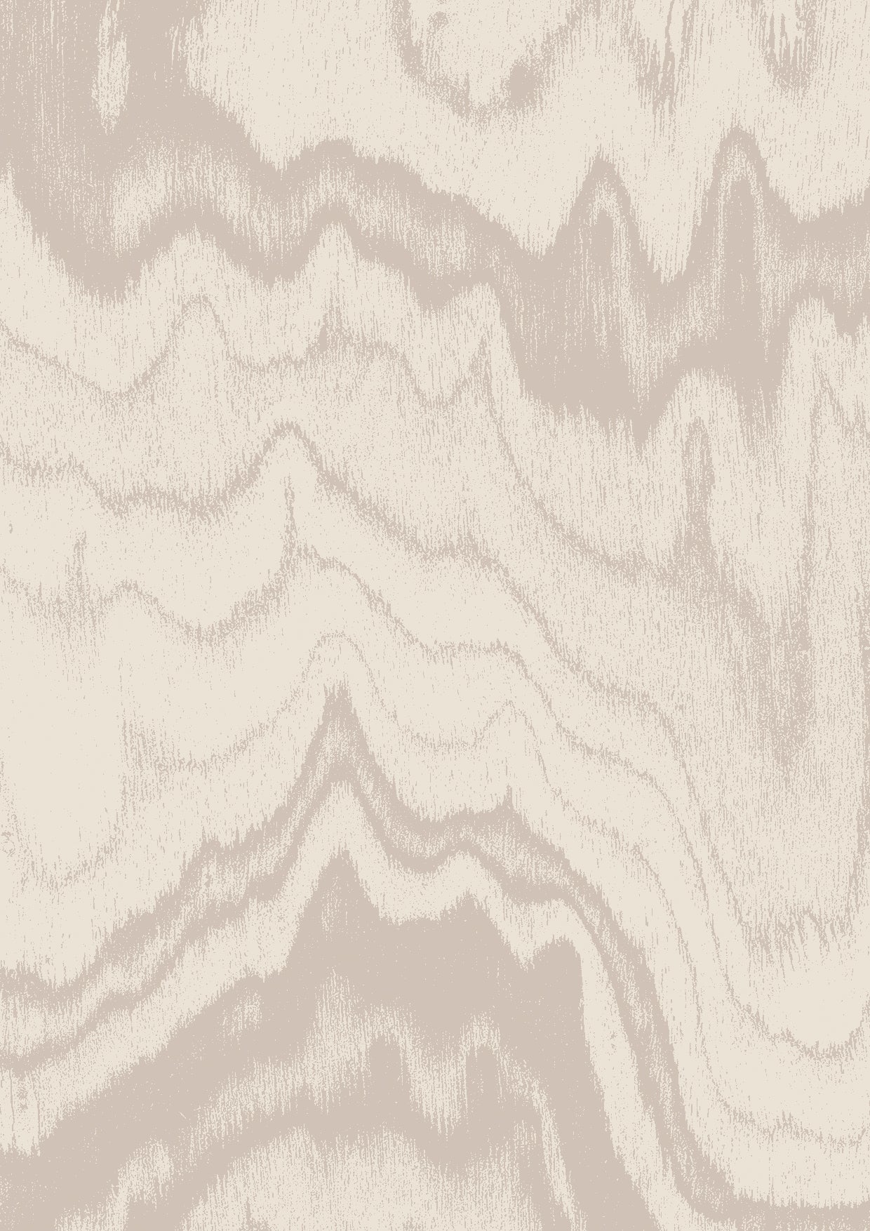 Wallpaper from the Tim Neve collection by Urban Road, with ivory woodgrain patterns and subtle abstract shapes in a soft, minimalist design.