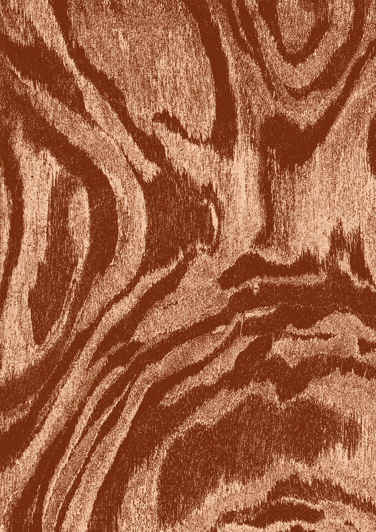 Wallpaper from the Tim Neve collection by Urban Road, showcasing peach marbling with organic swirls and soft brown undertones.