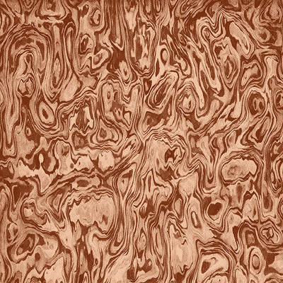 Wallpaper from the Tim Neve collection by Urban Road, showcasing peach marbling with organic swirls and soft brown undertones.
