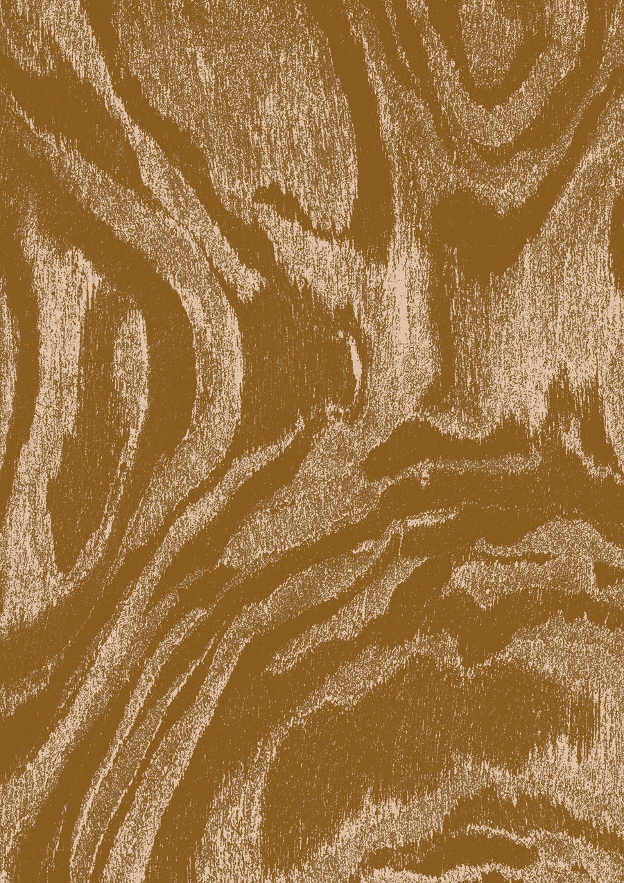 Wallpaper from the Tim Neve collection by Urban Road, with golden marbling and layered swirls for a rich, warm visual effect.