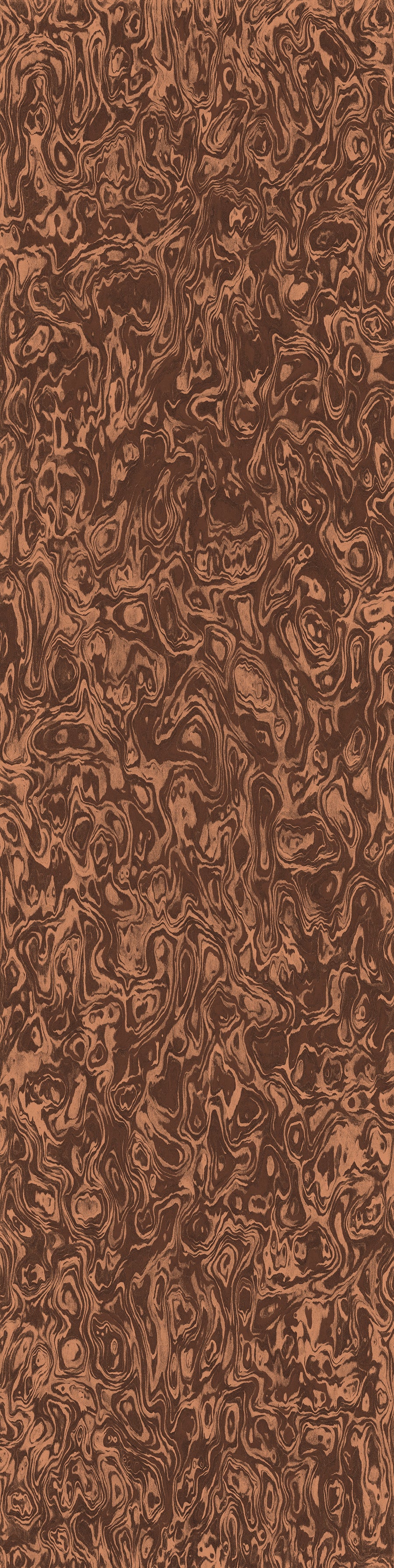 Wallpaper from the Tim Neve collection by Urban Road, showcasing deep brown marbling patterns with bold swirling shapes.