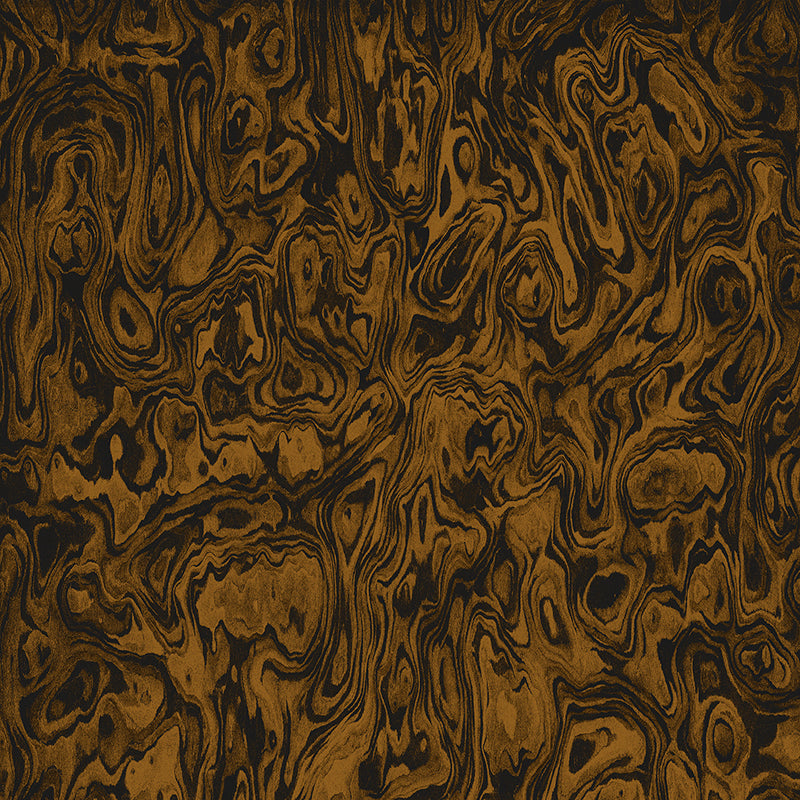 Wallpaper from the Tim Neve collection by Urban Road, featuring black and gold marbling with high-contrast abstract forms.