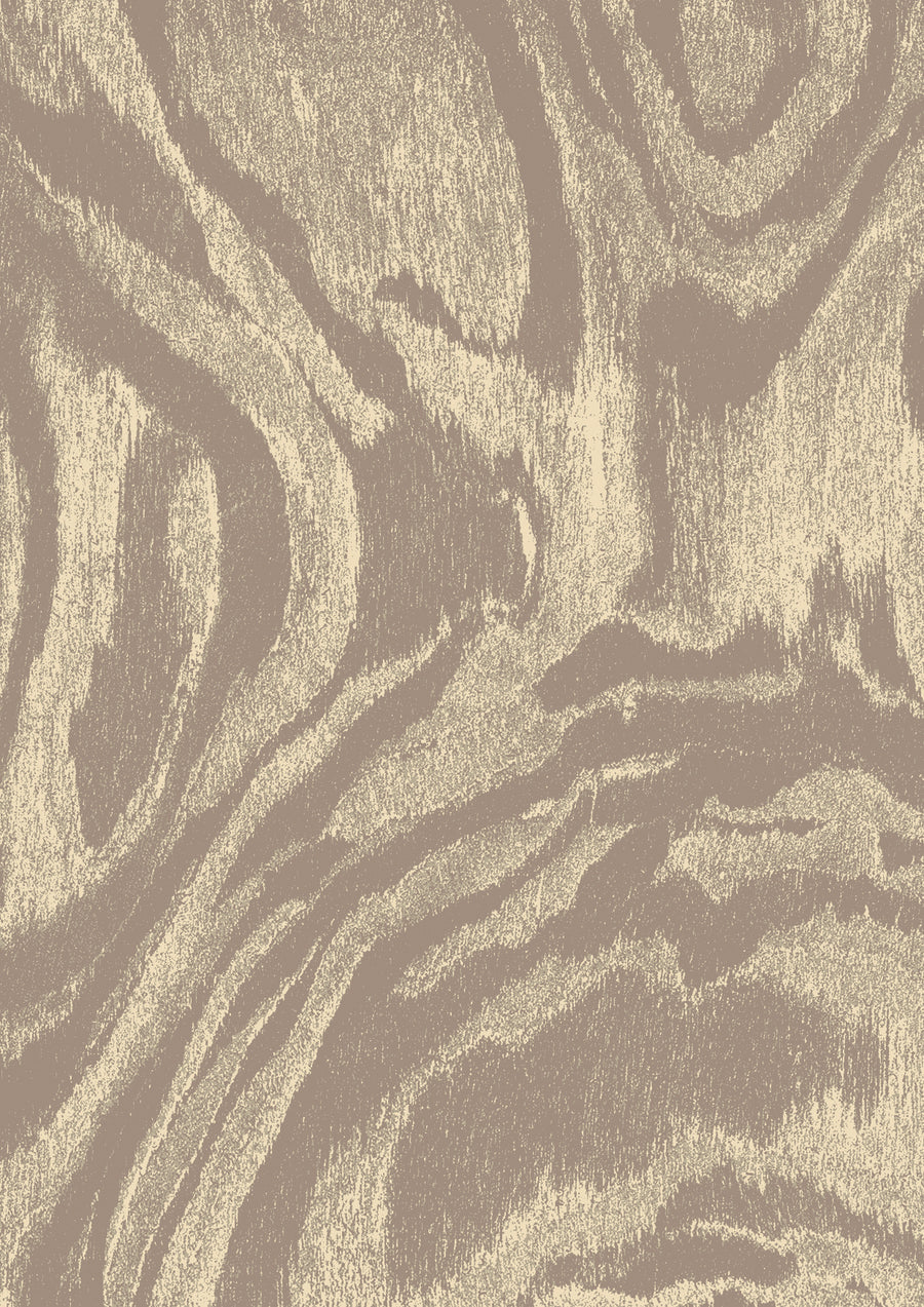 Wallpaper from the Tim Neve collection by Urban Road, featuring taupe marbling with organic swirls and layered neutral tones.