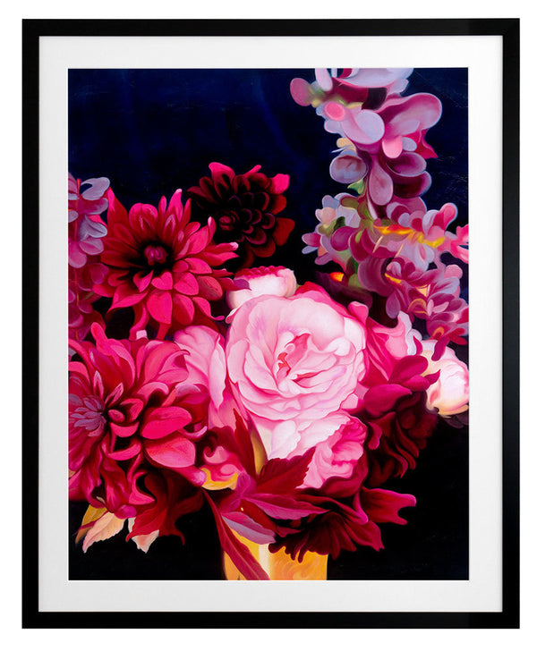 Midnight Blooms Framed Art Print