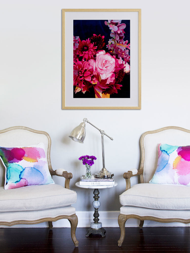 Midnight Blooms Canvas Art Print | Lifestyle
