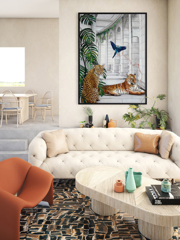 Big Cat Club Framed Art Print | Lifestyle