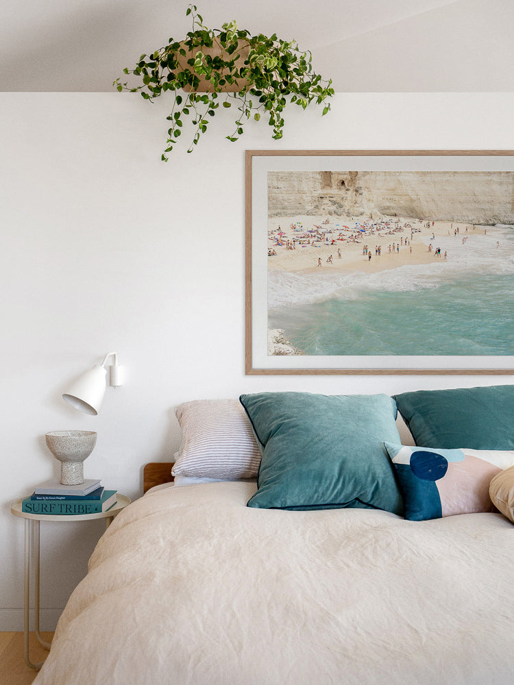 White Cliff Beach Framed Art Print | Lifestyle