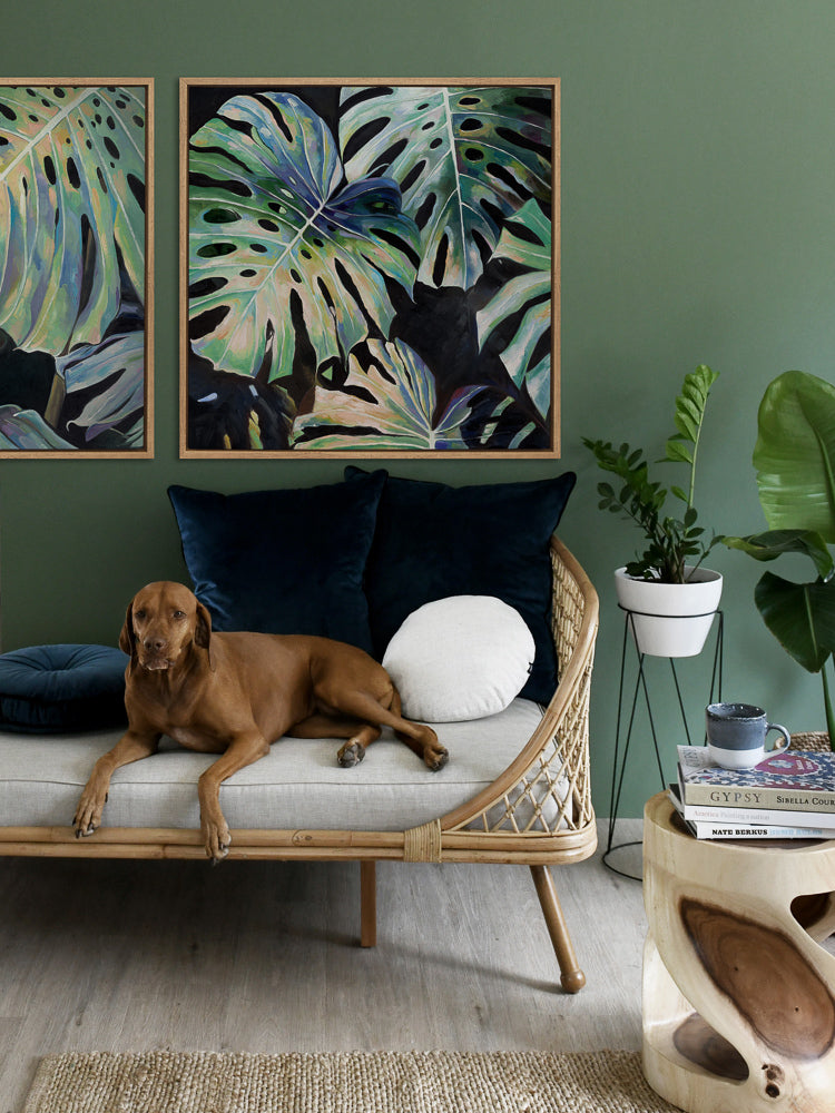 Midnight Monstera I Canvas Art Print | Lifestyle